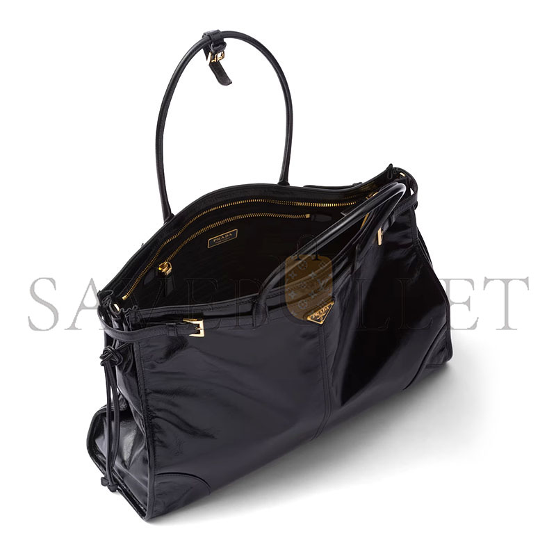 PRADA BONNIE EXTRA LARGE LEATHER HANDBAG 1BA439 (42*30*12cm)